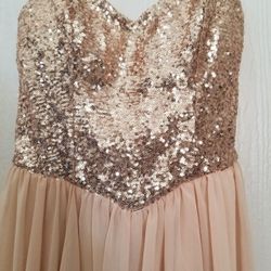 Sequin ROSE QUARTZ Chiffon Dress