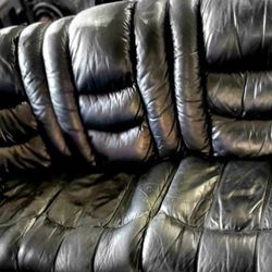 Electrical Black Couch And Matching Love Seat