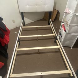 White Patterned Twin Sized Bed frame 