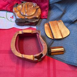 Wooden Rose Trinket Box