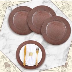 50 Pcs Faux Wooden Charger Plates!!! 