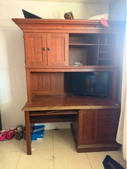 Large wooden desk