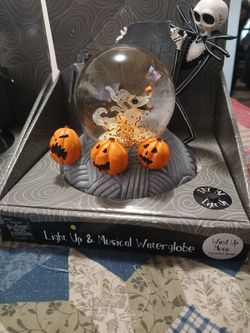 Jack snow globe  lights up an musical