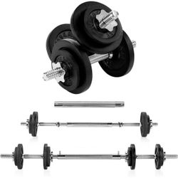 Adjustable 40 lb Dumbbell Set with Weight Plates/Connector