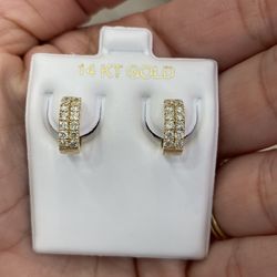 14k Diamond Huggies 