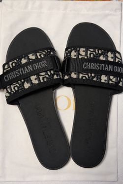 Dior Diorevolution Oblique Print Slides EU42 US 10.5 10