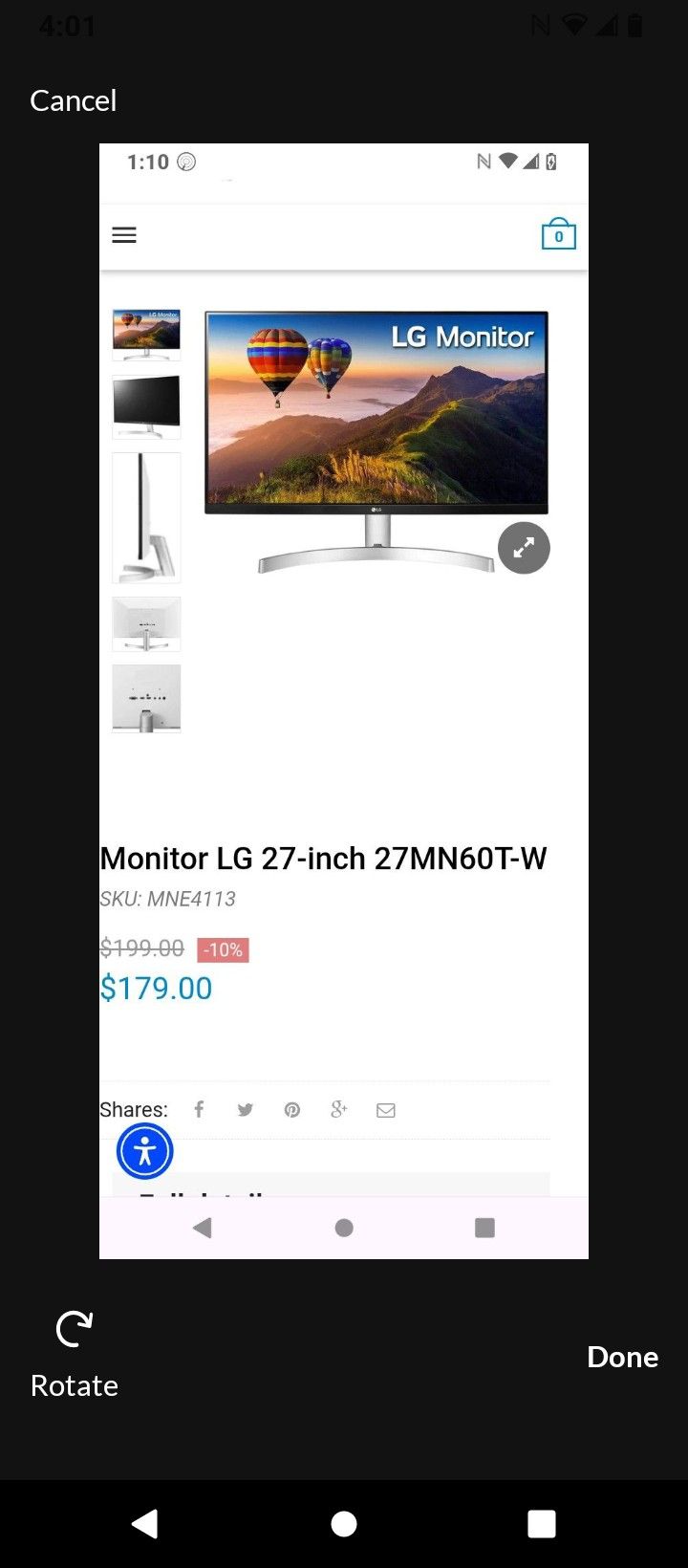 LG MONITOR 27INCHMN60T-W