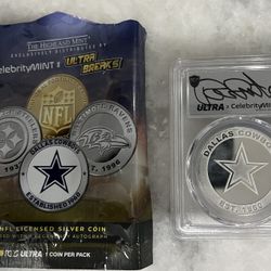 Cowboys Silver Coin Signed By HOF Randy White