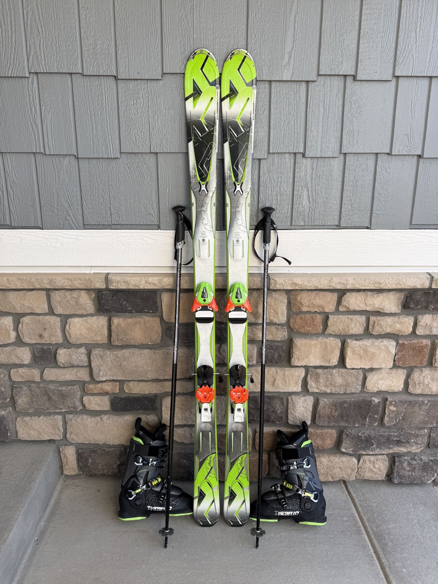 SKI PACKAGE K2 AMP PHOTON 174cm Dalbello Krypton Boots sz 26.5 Poles