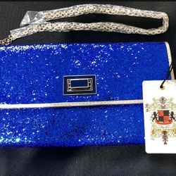 Blue Glitter “Urban Expressions” Evening Handbag NWT