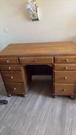 9 drawer desk with swivel office  chair