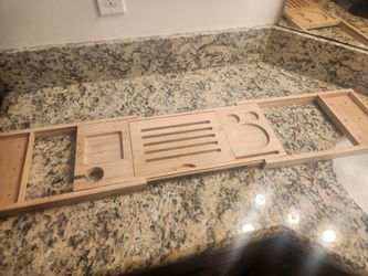 Wooden Bathtub Caddy 