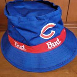 Vintage MLB Chicago Cubs Baseball Budweiser Blue Bucket Hat Cap Adult Size Medium