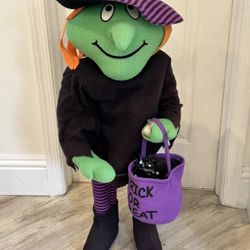 36" Halloween Witch Porch Kids Door Greeter Holiday Floor Prop Deco Damaged Hand