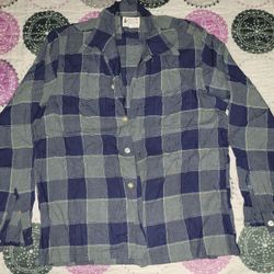 Vintage Mens Plaid Button Down Shirt
