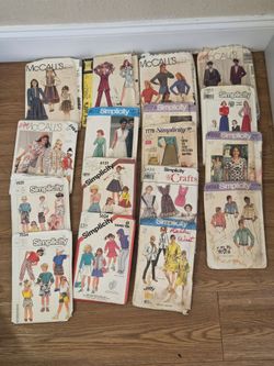 Vintage Simplicity and McCall's Sewing Patterns Lot of 16 1960s 1980s Craft Destash