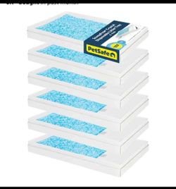 Six pack Scoop free disposable Crystal Cat litter trays