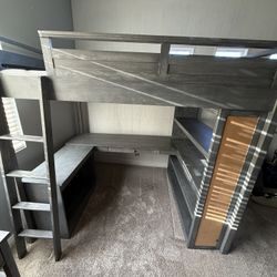 Pottery Barn Teen Sleep Study Bunk Bed (mattress Included/fits Specific To This Bunk)