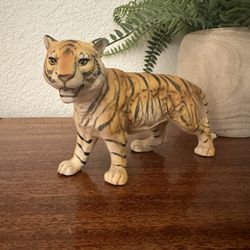 Vintage Boho MCM Jungalow Ceramic Hand Painted Tiger