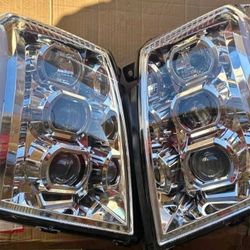 07-14 Cadillac Escalade Esv Ext LED DRL Projector Headlights Luces Calaveras Micas Faros Focos Faroles Headlamps 