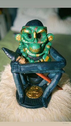 Handmade Mictlan clay statue