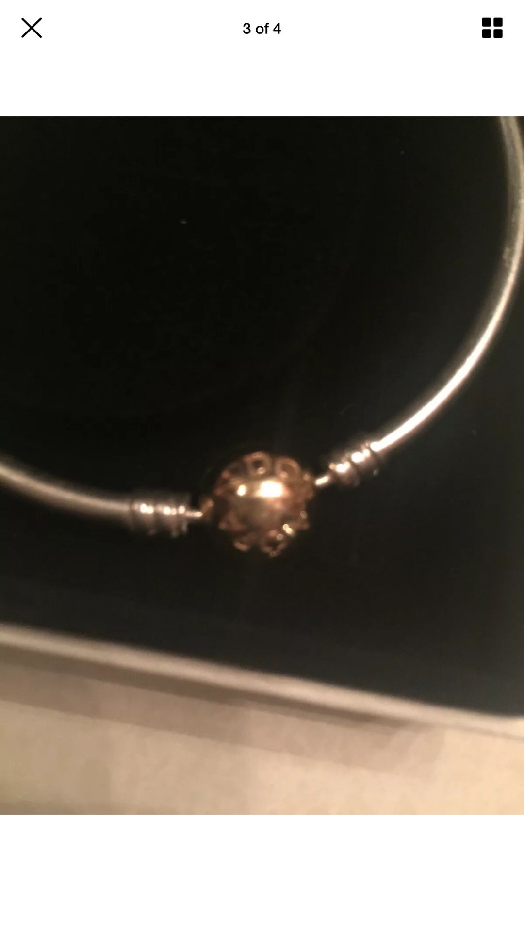 PANDORA BANGLE BRACELET WITH GOLD CLOSURE