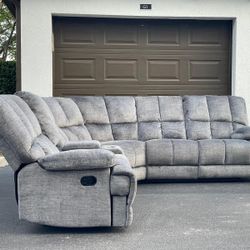 Sofa/Couch Sectional - Recliner - Microfiber - Gray - Delivery Available 🚛