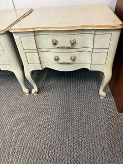 French blue charming side table with drawers