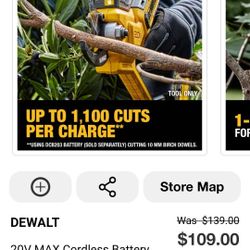 DEWALT
20V MAX Cordless Battery Powered Pruner (Tool Only)