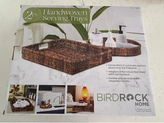 birdrock home handwoven serving trays