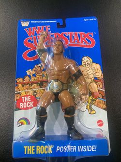 WWE SUPERSTARS LJN 2026 THE ROCK BLUE CARD 8 INCH FIGURE NEW! WITH POSTER HTF!