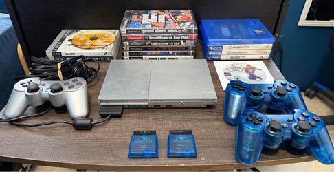 PlayStation 2 Slim Console Bundle with Games and Controllers