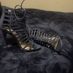 Vince Camuto High Heels Sandals Lace Up Strappy Open Toe Booties Caged #women heels 