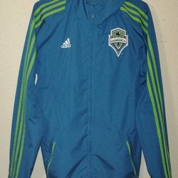 Seattle Sounders Adidas/Xbox "M" Hooded Windbreaker Jacket.
