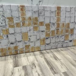 Brand new, still in a plastic cover  Yellow and White Block Canvas Wall Decor for Home Abstract Art White Maximalist Wall Picture 29”-58”