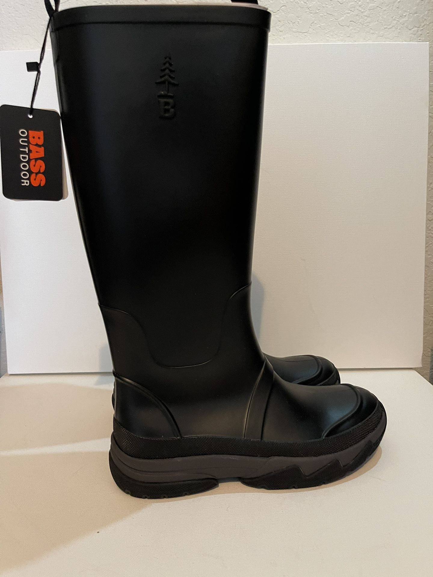 G.H. Bass & Co. Womens Field Rain Boots $90 Black 8 M New with Box