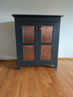 Wooden cabinet dark teal 45x39