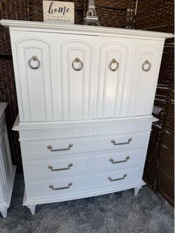 Dresser tall refinished white $159