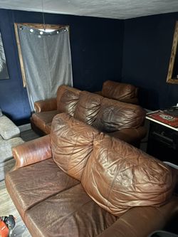 Leather Couch Plus Love Seat And Chair