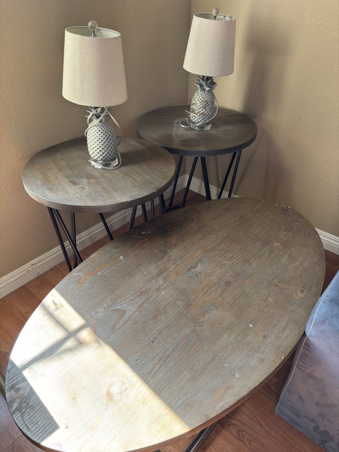 Side Tables, Center Table And 2 Lamps