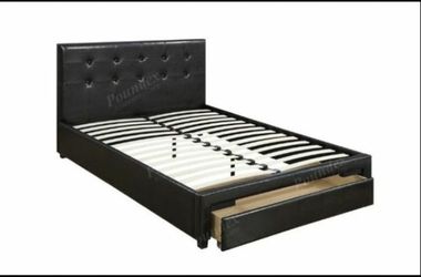 Queen bed with storage drawer