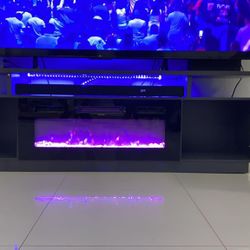 Fireplace TV Stand -Black -Financing Available. Ask For Price