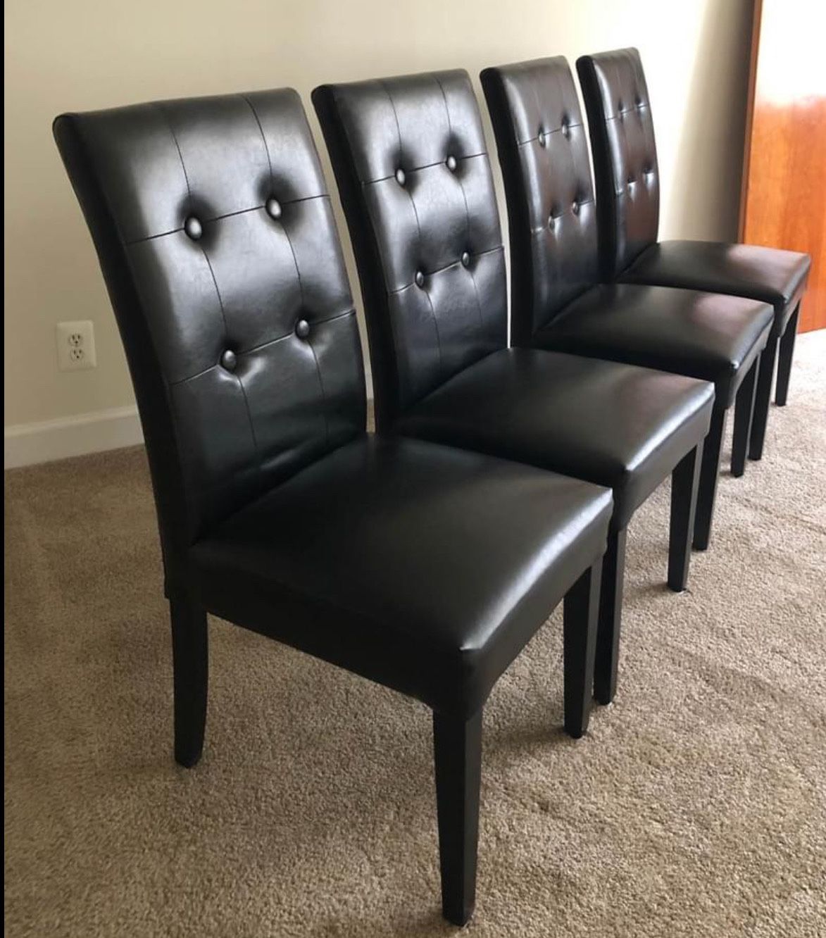 Pier 1 imports 4 black leather chair $350 for all