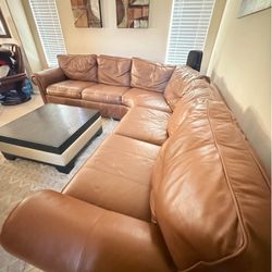 Beautiful elegant upscale luxury Italian Leather Sectional Sofa