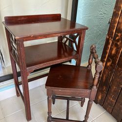 Solid Wood Antique Telephone Table. 