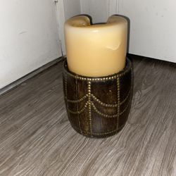 Set Of Three Candle Holders With Candles