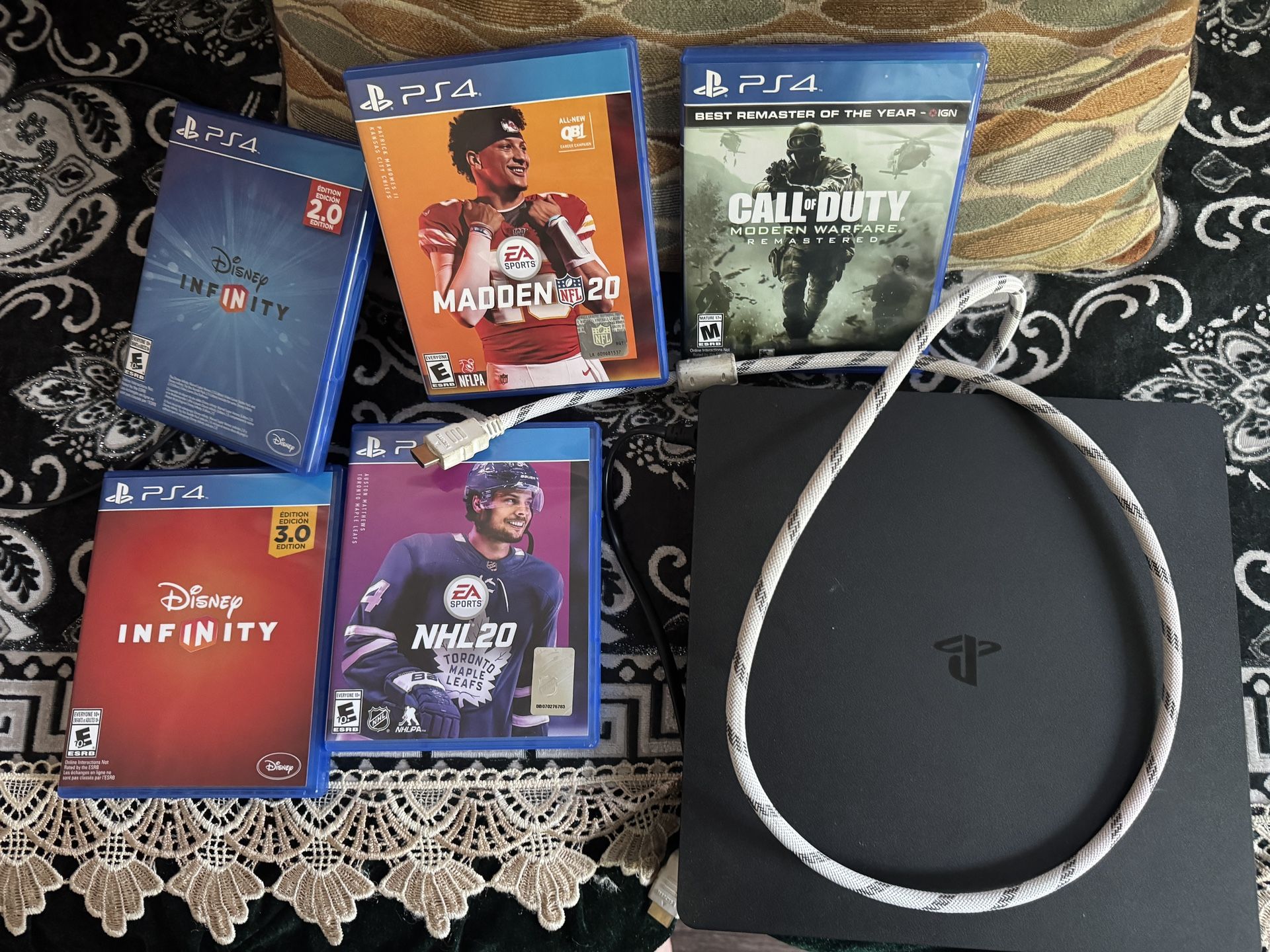 We have an Xbox, we don’t need the PS4 that’s why we’re selling it working great good condition with 5 games