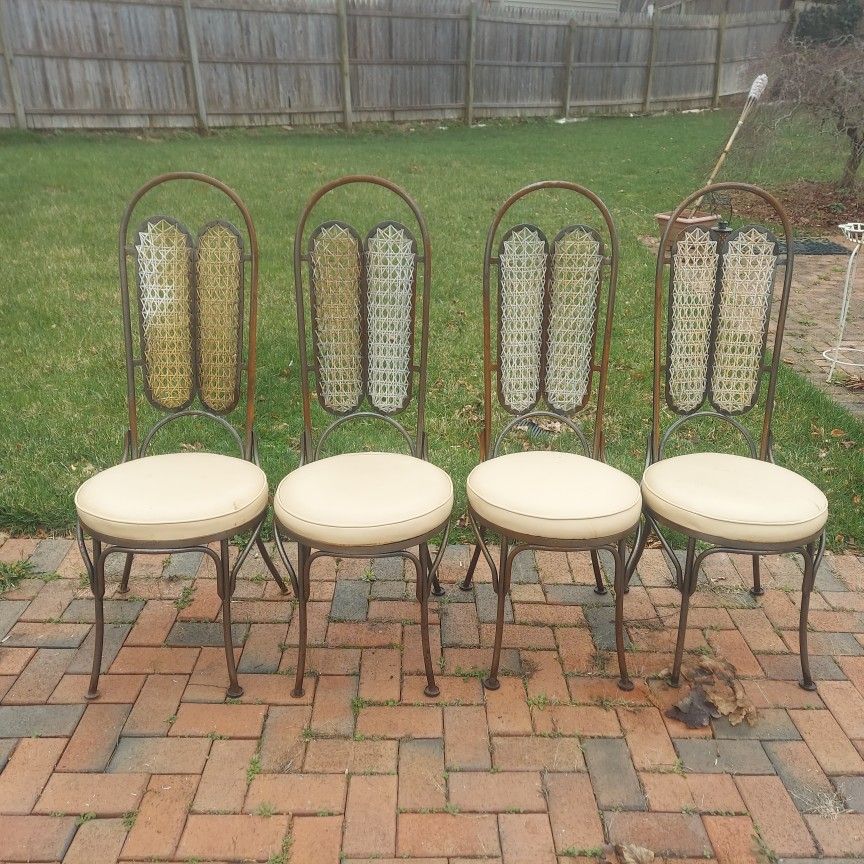 Wrought IRON mid Century highback chairs