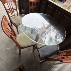 Glass Dining Table With 4 Chairs