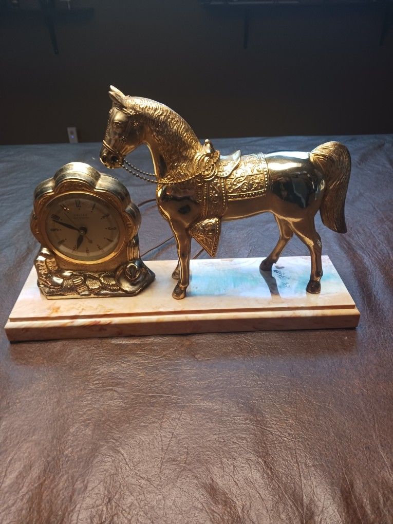 Antique Horse Clock by United